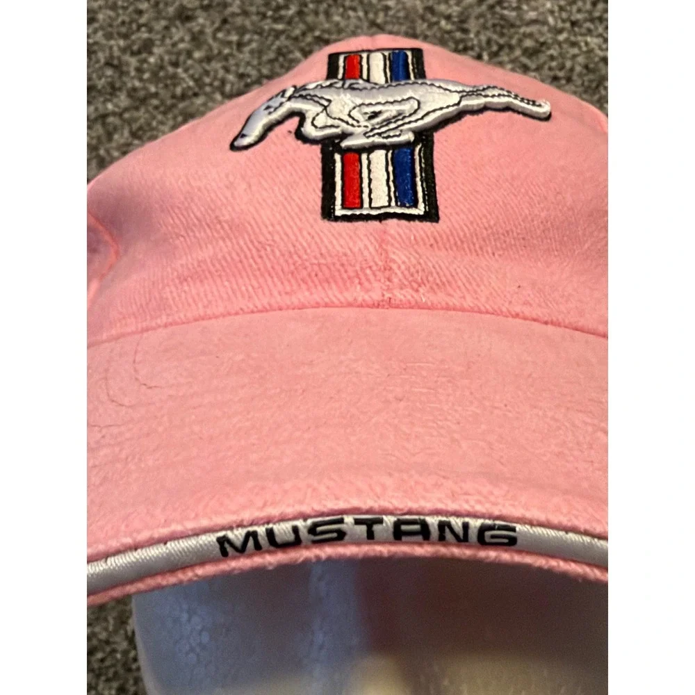 Ford Hat Womens OS Pink Mustang GT Baseball Cap Adjustable Logo Embroidered *